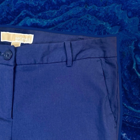 MICHAEL Michael Kors Navy Blue ‘Miranda Mid-Rise Slim Leg Ankle Length Pants’ 4 - Picture 3 of 13